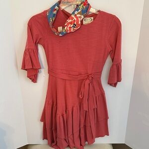 Joyfolie Red Ruffled Kids Dress